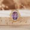 Wholesale Ring S925 Sterling Silver Natural Colored Gemstone Amethyst Citrine Flower Shaped Light Luxury Style