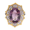 Wholesale Ring S925 Sterling Silver Natural Colored Gemstone Amethyst Citrine Flower Shaped Light Luxury Style