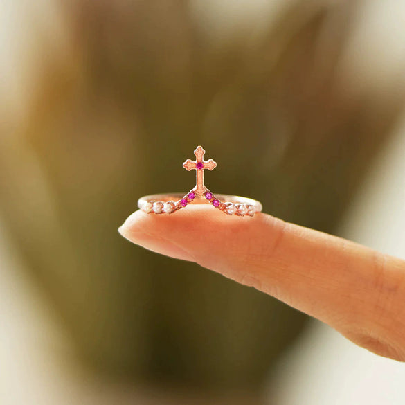 Wholesale Ring S925 Sterling Silver Pearl Cross Geometric Electroplating Women's