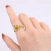 Wholesale Ring S925 Sterling Silver Sunflower Bee Zircon Inlaid Creative Design