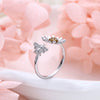 Wholesale Ring S925 Sterling Silver Sunflower Bee Zircon Inlaid Creative Design