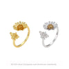 Wholesale Ring S925 Sterling Silver Sunflower Bee Zircon Inlaid Creative Design