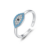 Wholesale Ring S925 Sterling Silver Turquoise Devil's Eye Microinlay Light Luxury Women's