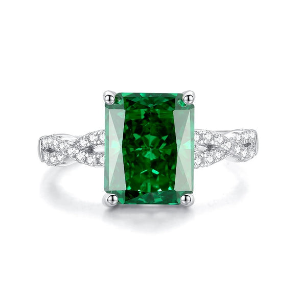 Wholesale Ring S925 Sterling Silver White Gemstone Ice Flower Cut Geometric Style For Women