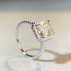 Wholesale Ring S925 Sterling Silver Yellow Diamond Geometric Electroplated