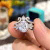 Wholesale Ring Set Artificial Diamond Copper Geometric Inlaid Zircon Princess Style