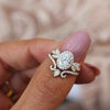 Wholesale Ring Set Artificial Diamond Copper Geometric Inlaid Zircon Princess Style