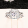 Wholesale Ring Set Copper Geometric Light Luxury Style Inlaid Zircon