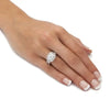 Wholesale Ring Set Copper Geometric Light Luxury Style Inlaid Zircon