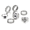 Wholesale Ring Set Retro Style Alloy Heart Shape Black Drip Glaze Zircon Electroplating