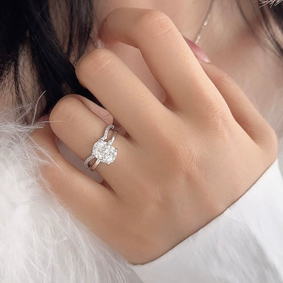 Wholesale Ring 925 Silver Geometric Ushape Electroplated High Sense Women's