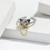 Wholesale Ring Silver Glasses Dog Adjusting Opening Geometric Electroplated