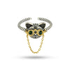 Wholesale Ring Silver Glasses Dog Adjusting Opening Geometric Electroplated
