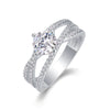Wholesale Ring Silver S925 Geometric Moissanite Luxury Inlaid
