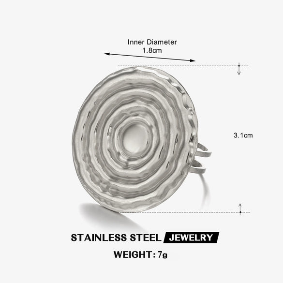 Wholesale Ring Stainless Steel And Titanium Steel Geometric Round Heart Shape Electroplated For Women