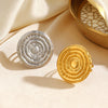 Wholesale Ring Stainless Steel And Titanium Steel Geometric Round Heart Shape Electroplated For Women