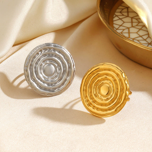 Wholesale Ring Stainless Steel And Titanium Steel Geometric Round Heart Shape Electroplated For Women