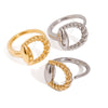 Wholesale Ring Stainless Steel Animals Zodiac Horseshoe Electroplated Trend Jewelry