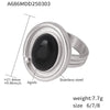 Wholesale Ring Stainless Steel Black Agate Geometric Light Luxury Electroplating