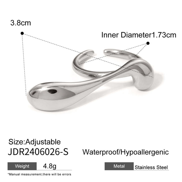 Wholesale Ring Stainless Steel Drop Shape Electroplated Luxury Style