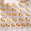 Wholesale Ring Stainless Steel English Letter Retro Ins Style Electroplated