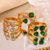 Wholesale Ring Stainless Steel Fashion Geometric Heart Shape 18K Gold Plated Electroplated