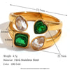 Wholesale Ring Stainless Steel Fashion Geometric Heart Shape 18K Gold Plated Electroplated
