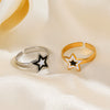 Wholesale Ring Stainless Steel Fivepointed Star Electroplated French Retro Style