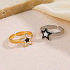 Wholesale Ring Stainless Steel Fivepointed Star Electroplated French Retro Style