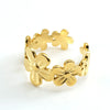 Wholesale Ring 316L Stainless Steel Flower Style Electroplated For Women