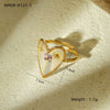 Wholesale Ring Stainless Steel Fresh Oil Dripping Flower Geometric Light Luxury Retro Styling Electroplating For Women