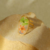 Wholesale Ring Stainless Steel Fresh Oil Dripping Flower Geometric Light Luxury Retro Styling Electroplating For Women