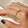 Wholesale Ring Stainless Steel Freshwater Pearl Geometric Electroplating For Women