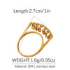 Wholesale Ring Stainless Steel Geometric Bell Disc Design 18K Gold Plated Vacuum Plating