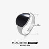 Wholesale Ring Stainless Steel Geometric Black And White Oil Dropping Oval Electroplated For Women