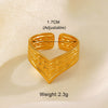 Wholesale Ring Stainless Steel Geometric Cross Opening Electroplated