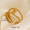 Wholesale Ring Stainless Steel Geometric Cross Opening Electroplated