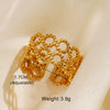 Wholesale Ring Stainless Steel Geometric Cross Opening Electroplated