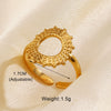 Wholesale Ring Stainless Steel Geometric Cross Opening Electroplated