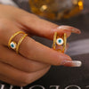 Wholesale Ring 316L Stainless Steel Geometric Devil's Eye Style For Women