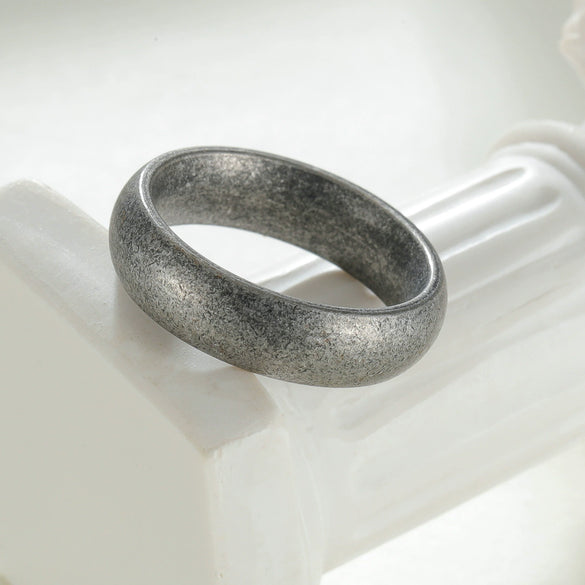 Wholesale Ring Stainless Steel Geometric Distressed Retro Unisex Jewelry
