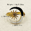 Wholesale Ring Stainless Steel Geometric Electroplated Black And White Moon Point Diamond Sun Style Natural