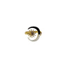 Wholesale Ring Stainless Steel Geometric Electroplated Black And White Moon Point Diamond Sun Style Natural