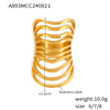 Wholesale Ring 316L Stainless Steel Geometric Electroplated Fashion Retro Exaggerated Hollow Multi Layer For Women