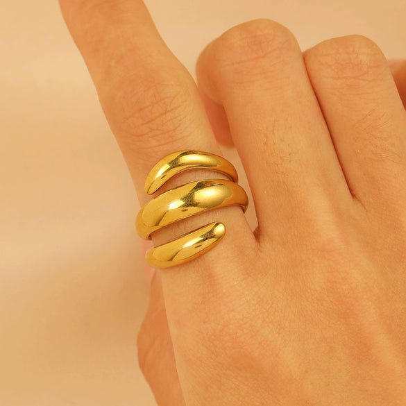 Wholesale Ring Stainless Steel Geometric Electroplated Jewelry For Women