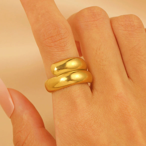 Wholesale Ring Stainless Steel Geometric Electroplated Jewelry For Women