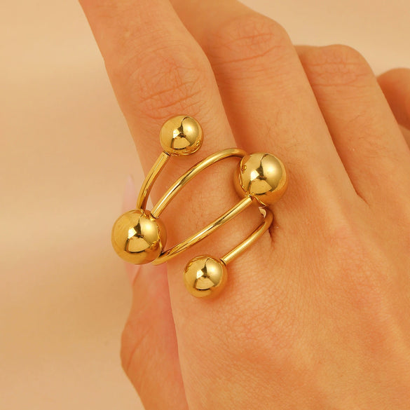 Wholesale Ring Stainless Steel Geometric Electroplated Jewelry For Women