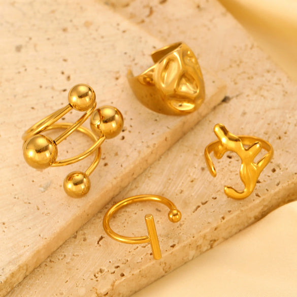 Wholesale Ring Stainless Steel Geometric Electroplated Jewelry For Women