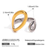 Wholesale Ring Stainless Steel Geometric Electroplated Static Luxury Style Gold And Silver Color Matching Simple Hollow Adjustable Opening