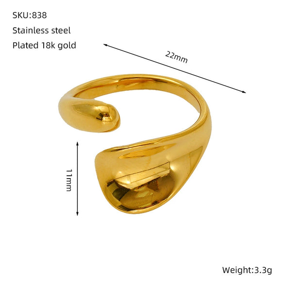 Wholesale Ring Stainless Steel Geometric Electroplated Unisex